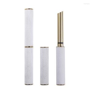 Storage Bottles 100Pcs Slanted White Leather Gold Slim Lipstick Tubes Refillable Lip Gloss Tube Holder Containers DIY Make Up