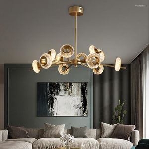Pendant Lamps Modern Copper Led Lights Living Room Decor Chandeliers Lighting Dining Hanging Lamp Bedroom Luminaire
