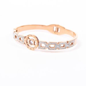 Bangle Fashion Jewelry Gold Women Women Bracelet Classic Rhinstone Letter Bangles Cuff Circle