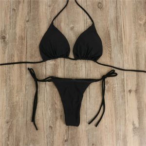 Dessous sexy erotische Porno sexy Solid Mirco Bikini Sets Frauen erotische Krawatte Seite G-String-Tanga Badeanzug weiblicher Verbandanzug Dessous sexy erotische Pornokostüm Fe8