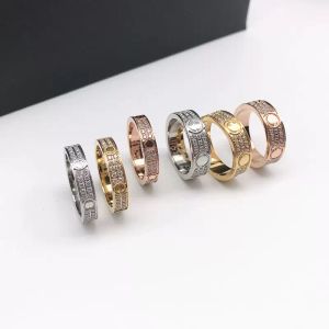 Liebesring Designerring Paare Diamant Schraubring Damen Edelstahl Zirkon Schmuck Geschenke Damen Schmuck Großhandel