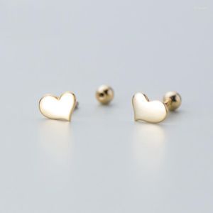 Studörhängen LS298 REAL 925 Sterling Silver Tiny Love Heart Cute Mini Screw Back Earring For Women Girls
