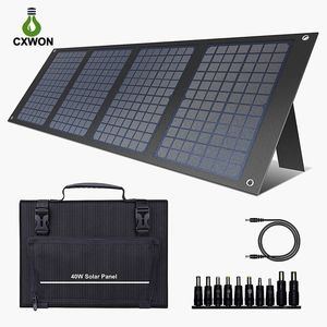 Solar-Rucksack, 100 W, faltbares Solarpanel-Ladegerät mit 18 V DC-Ausgang für tragbaren Solargenerator mit USB-A, USB-C QC 3.0 für Outdoor-Camping-Van-Wohnmobil-Ausflüge