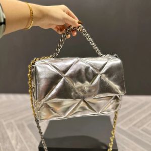 Tasarımcılar Klasik 19 Mini Flep Omuz Çantaları Çanta Orijinal Deri Çanta Moda Altın Gümüş Orijinal Metal Crossbody Bag Luxurys Tasarımcı Zincir Çantası