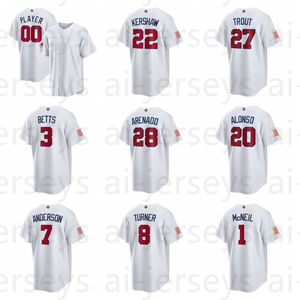 2023 Baseball World Cup America Trikot 15 Witt Jr. 3 Betts 28 Arenado 27 Trout 22 Kershaw 10 Realmuto 46 Goldschmidt 12 Schwarber 7 Anderson 51 Singer 30 Tucker 1 McNeil