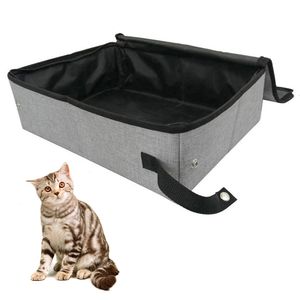 Altre forniture per gatti Toilette portatile con coperchio Accessori per animali domestici Facile da pulire Lettiera da campeggio per esterni Panno Oxford pieghevole impermeabile Morbido 230222