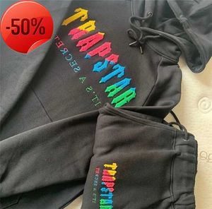 Men's Tracksuits hoodie Trapstar full tracksuit rainbow towel embroidery decoding hooded sportswear men and women suit zipper trousers Size XL 2023 Motion2