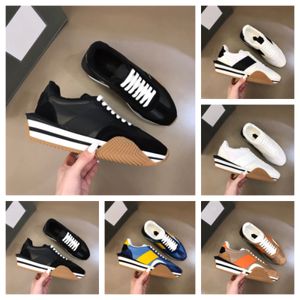 Mode Sommar James Män Fritidsskor Sneakers Lädertrimmade Nylon Mocka Utomhussport Man Röd Chunky gummisula Skateboard Promenadsko