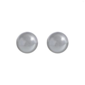 Stud Earrings Women 925 Pure Silver Ear Nails Grey Spherical Freshwater Pearl Clip Personality Fashion Jewelry Couple Gift