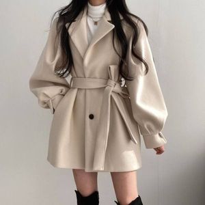 Women's Jackets Trench Coat for Clothes Spring and Autumn Korean Version DoubleBreasted Belted Lady Cloak 230223