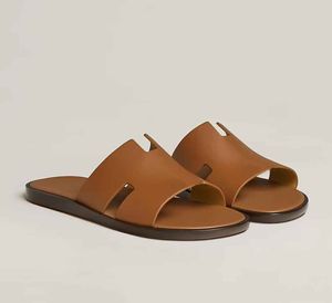 Sandalo Izmir Uomo sandalo estivo pantofola design di lusso in vera pelle Comodi sandali in pelle suola in gomma 38-45Box