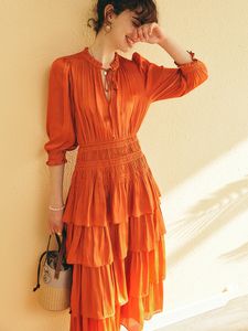 Casual Dresses IOO Summer Women Tiered-skirt Lace-up Elastic Waist Mini Dress Brand Maje Frence Paris 230223