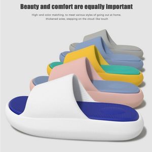 4.0CM Adult Thick Slippers Bottom Cute Soft Sandals Bathroom Home Solid Color Cloud Non-slip 25