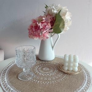 Table Mats For Kitchen Handmade Placemat Insulation Mat Rattan Trivet Heat Cotton Flax Dining Non-Slip