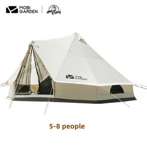 MOBI GARDEN Outdoor Camping Tent, 58 Person Family Large Space Cotton Fabric Camping Equipment Nature Hike