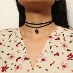 Chains Handmade Boutique Velvet Black Beads Pendant Choker Necklace For Women Girls Fashion Collar Statement Jewelry