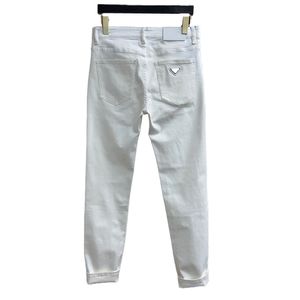 Jeans masculino designer de marcas de moda design calças jeans masculinas prdda original estilo correto liso preto e branco stretch fino business casual lavagem denim I7ZJ
