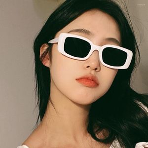 Sunglasses 2023 Vintage Small Rectangle Women/Men Designer Square Glasses Trendy Shades Female UV400