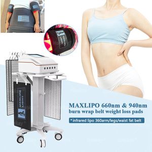 5D Maxlipo 650nm 940nm Slimming Machine Thin Waist Relieve Pain Burn Wrap Belt Pads Infrared Lipo 360 Arm Legs Waist Fat Belt Physical Therapy Cellulite Removal
