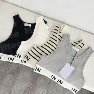 Striped Knitted Vest Tanks Tops Women T Shirts Sleeveless Fashion Casual Sports Vests Sling Tshirts Tees