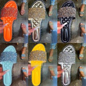 Slippers Sequins Women's 2023 Summer Woman Shoes High Quality Outdoor Beach Flip Flops Multicolor Casual Female Slides Mujer