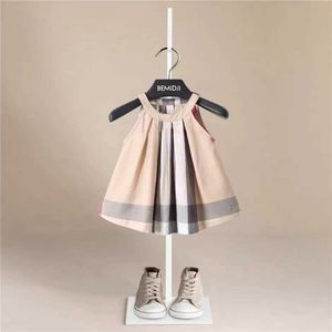 Girl's Dresses New Casual Baby Girls Summer Dresses Kids Sleeveless Cute Striped Englang Style Fashion Oneck Aline Princess Dresses for Girls Z0223