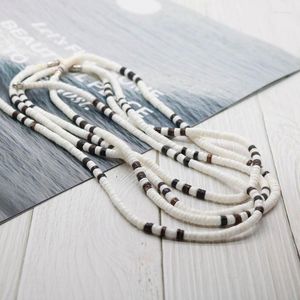 Choker Chokers White Bohemian Surfer Necklace Men Natural Shell Women Tribal Jewelry Friend Gifts till honom Su-15Chokers Bloo22