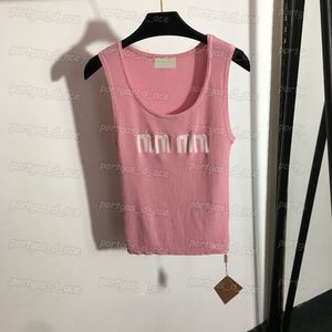 Maglietta da donna Fashion Bust Letter Stripe Knit Vest Canotte senza maniche lavorate a maglia sexy