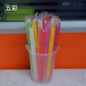 Top Disposable Straws Pearl Milk Tea Straw Porridge Tube Thick Straw Independent Packaging Expectant Mother Straw 100 Pcs/Pack