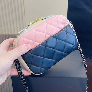 Designer Women Quilted Patchwork Mini Camera Shoulder Bag France Luxury Brand C 23C Mixing Colours Leather Small Case Crossbody Handbag Lady Chain Strap Trunk Bags