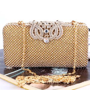 Bolsas Bolsas Crown Diamond Handcutch Luxury Satin Diamonds de alta qualidade para nupcial e Lady Wear 1 pc muito 2812