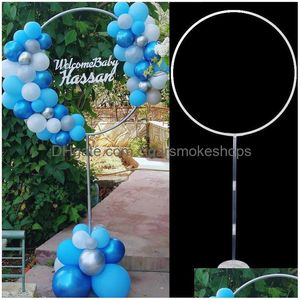 Party Decoration 1/2set Wreath Ring Balloon Stand Arch for Baby Shower Kids Birthday Decor Balloons Circle Bow 1027 Drop Del Oteot