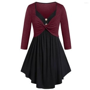 Abiti casual Autunno Gothic Women Dress Plus Size 5XL Asimmetrico manica lunga femminile con scollo a V Solid Fashion Vestidos Femme