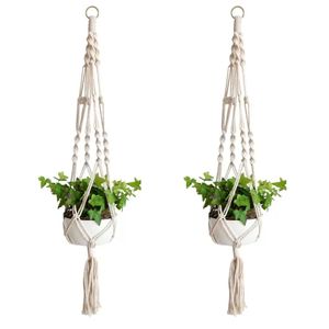 Växthängare Macrame Ropes POTS Holder Inomhus Flowerpot Basket Lyft Rep Wall Hängande planterhängande basketplanhållare