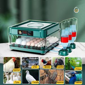 24/64卵のインキュベーター温度制御アヒルをhatch化させるための二重電力鶏肉イオン水ベッド自動水補充
