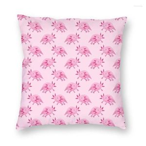 Pillow Pink Albino Axolotl Pattern Case 40x40cm Decorative Salamander Animal Modern Cover Car Pillowcase