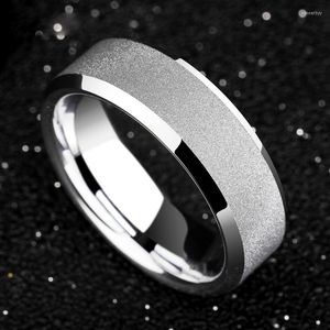 Wedding Rings 2023 Arrival Classic Unisex 4mm/7mm Width White Tungsten Carbide Ring Band Matte Polished Finished For Woman Man Size 5-12