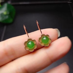 Dangle Earrings Fashion Green Jade Earring With Hook For Women Silver Jewelry Beautiful Good Craftmanship Be Different