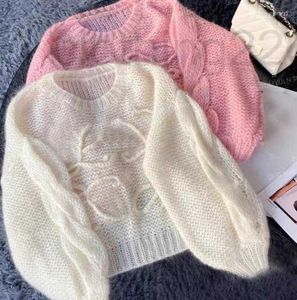 designerskie swetry damskie koreańskie mody Latarn Miękkie mohair o szyję sweter kobiety jesień i wiosenny pullover długi dzianin topl66r