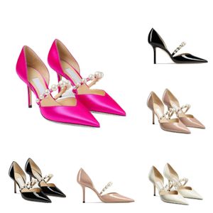 23s Summer Luxury Aurelie Women's Sandal Shoes Pointed Toe Pumps With Pearl Embelling High Heels Party Wedding Shoe With Box, EU 35-43 Original Box