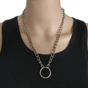 Łańcuchy Vintage Choker Naszyjnik oświadczenie punkowe duże okrągłe koło masywne bransoletki dla kobiet biżuteria dla kobiet