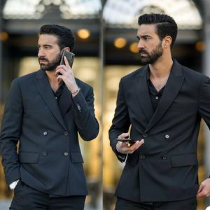 Herrenanzüge, Blazer, Herren, Schwarz, elegant, kausal, maßgeschneidert, Smoking, 2-teilig, Blazer, Hochzeit, Party, Bräutigam, Trauzeuge, Abschlussball, formelles Kostüm, Homme