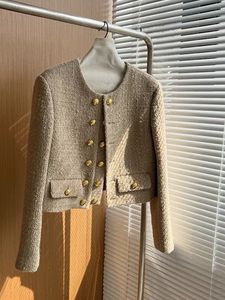 Womens Jackets HMA French Runway Style Small Fragrance Tweed Coat Autumn And Winter HighEnd Lady Temperament Woolen Jacket 230222