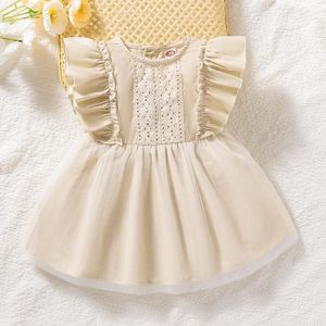 Girl Dresses Baby Dress For Girls Toddler Kids Wedding Princess Gown Elegant Lace Crochet Tulle Bridesmaid Evening Party