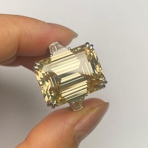 Anpassbare, nie verblassende Cluster-Ringe, 18 Karat Weißgold, 27 Karat Champagnerfarbe, Moissanit-Diamantring, Ehering, Verlobung, Brautschmuck