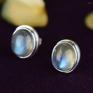 Stud Earrings BOCAI 2023 Real S925 Pure Silver Jewelry Inlaid With Natural Labradorite For Women