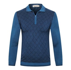 Tshirts masculino Bilionário Sweater Wool Fashion Fashion Zipper quente Elasticidade de manga longa Inglaterra impressão Big Size M5XL 230223