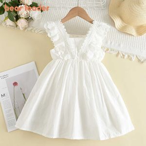 Girl's Dresses Bear Leader Kids Girls Dresses 2022 New Summer Lace Princess Dresses Children Solid color Clothing Baby Wedding Party Vestidos Z0223