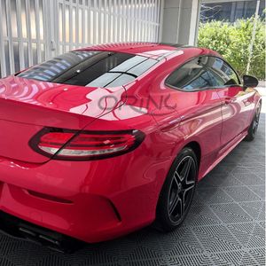 Super Gloss Strawberry Red Vinyl Wrap Adhesive Decal Sticker Car Wrapping Foil L￤tt att installera med luftutsl￤ppskanaler