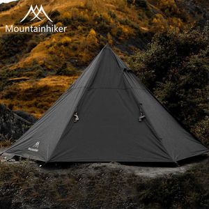 Tents and Shelters Black Tower Tent Camping Sky Curtain Indian Pyramid Tent Sunscreen Double Layer Outdoor Rainproof Darkness Minaret Camping Tent J230223